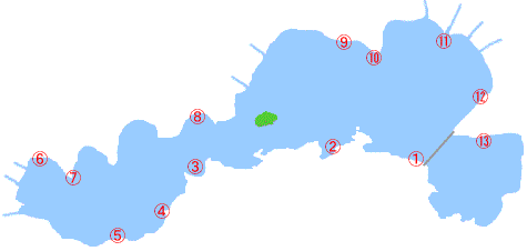 河口湖バス釣りポイントマップ Funbass